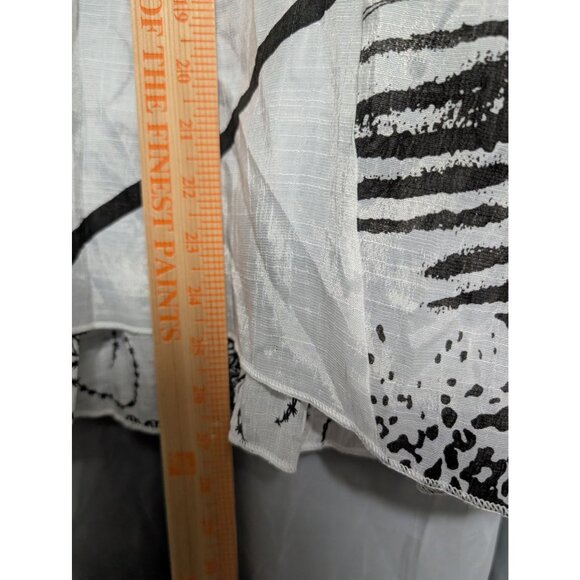 Picadilly Womens 4 Floral Tank Top Black White Abstract Print Blouse Art Pattern - Picture 5 of 6